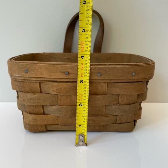 VTG Longaberger Small Key Basket With Liner Signed Dated 1985 Handmade USA Woven - Picture 13 of 13